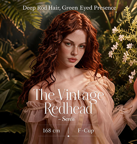 Haptelle redhead sex doll Seren with forest-inspired beauty
